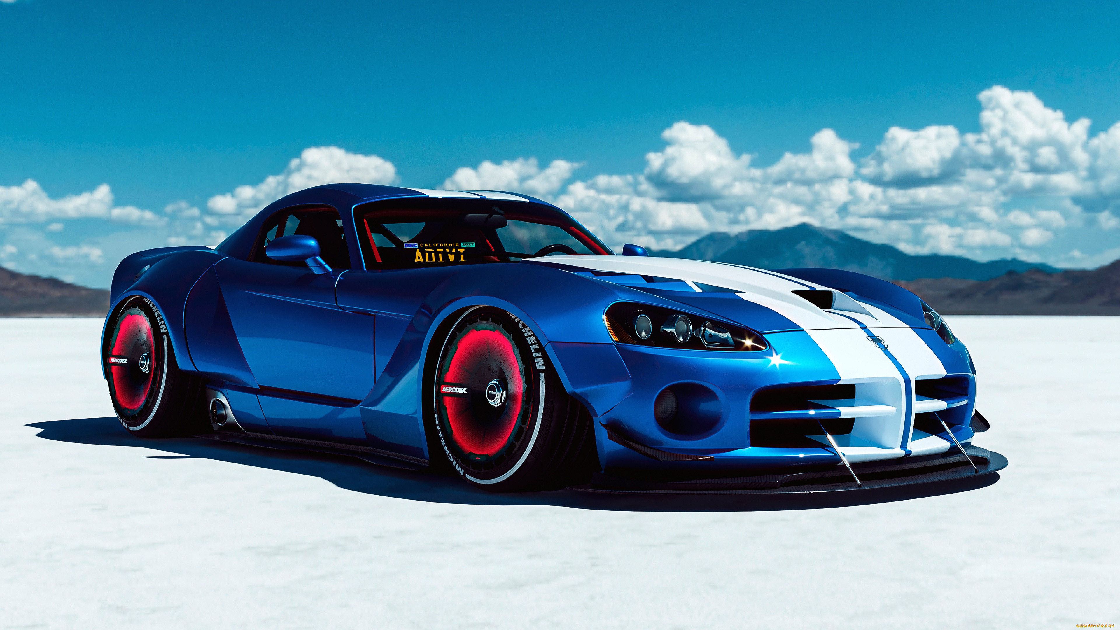 , dodge, viper, muscle, car, widebody, salt, desert